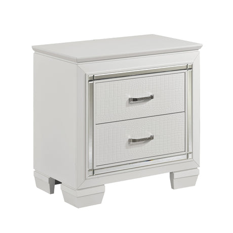 Allura White Nightstand - Ornate Home