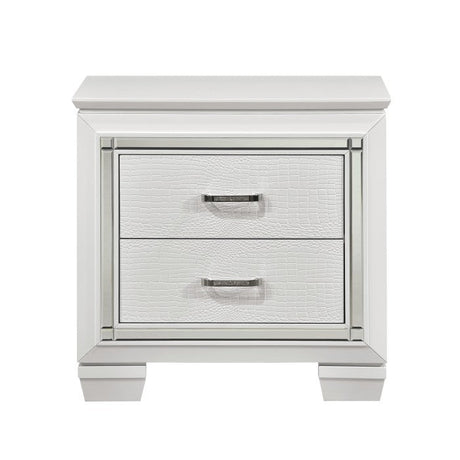 Allura White Nightstand - Ornate Home