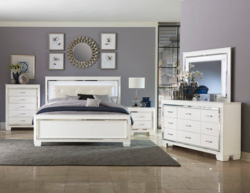 Allura White Queen Bed - Ornate Home
