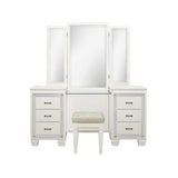 Allura White Vanity Dresser with Mirror - Ornate Home
