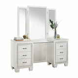Allura White Vanity Dresser with Mirror - Ornate Home