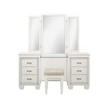 Allura White Vanity Dresser with Mirror - Ornate Home