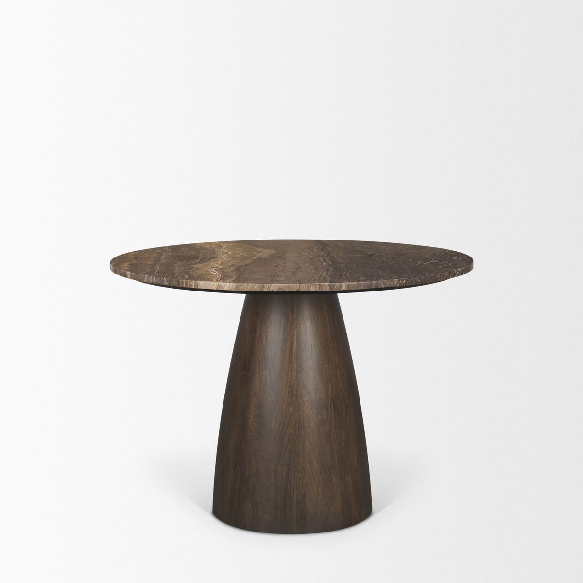 Allyson Cappuccino/Dark Brown 42" Round Pedestal Dining Table - Ornate Home