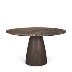 Allyson Cappuccino/Dark Brown 54" Round Pedestal Dining Table - Ornate Home