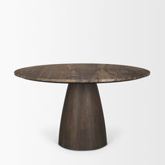 Allyson Cappuccino/Dark Brown 54" Round Pedestal Dining Table - Ornate Home
