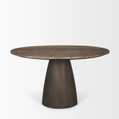 Allyson Cappuccino/Dark Brown 54" Round Pedestal Dining Table - Ornate Home