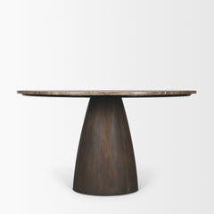 Allyson Cappuccino/Dark Brown 54" Round Pedestal Dining Table - Ornate Home