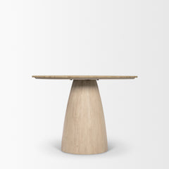 Allyson Light Brown 42" Round Pedestal Dining Table