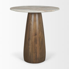 Allyson Pink/Brown 32" Round Pedestal Dining Table