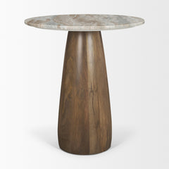 Allyson Pink/Brown 32" Round Pedestal Dining Table