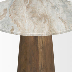 Allyson Pink/Brown 32" Round Pedestal Dining Table