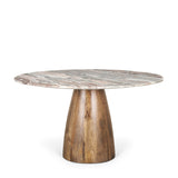 Allyson Pink/Brown 54" Round Pedestal Dining Table - Ornate Home