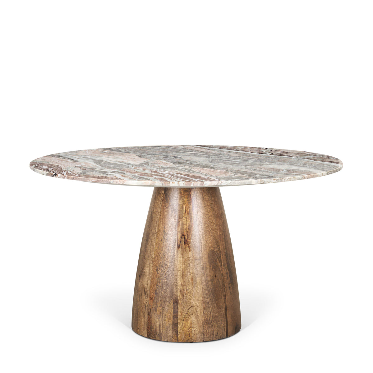 Allyson Pink/Brown 54" Round Pedestal Dining Table - Ornate Home