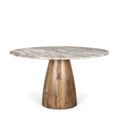 Allyson Pink/Brown 54" Round Pedestal Dining Table - Ornate Home