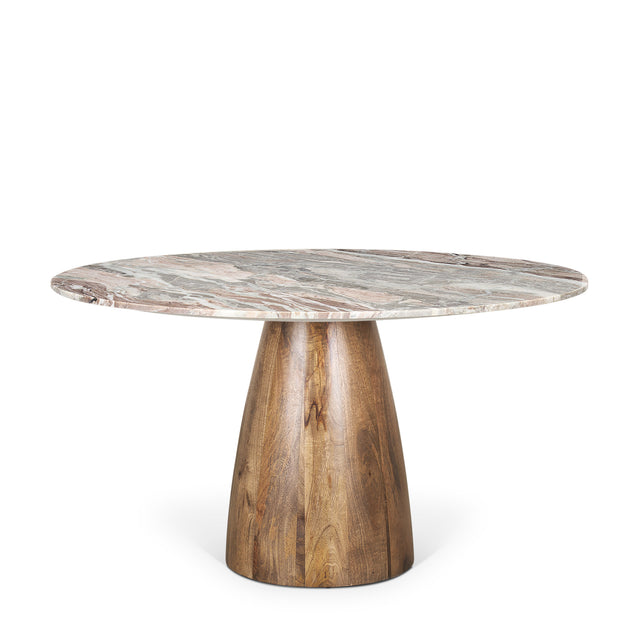Allyson Pink/Brown 54" Round Pedestal Dining Table - Ornate Home