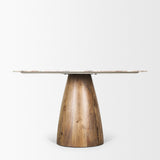 Allyson Pink/Brown 54" Round Pedestal Dining Table - Ornate Home