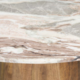 Allyson Pink/Brown 54" Round Pedestal Dining Table - Ornate Home