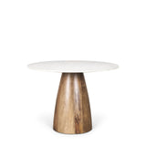 Allyson White/Brown 42" Round Pedestal Dining Table - Ornate Home