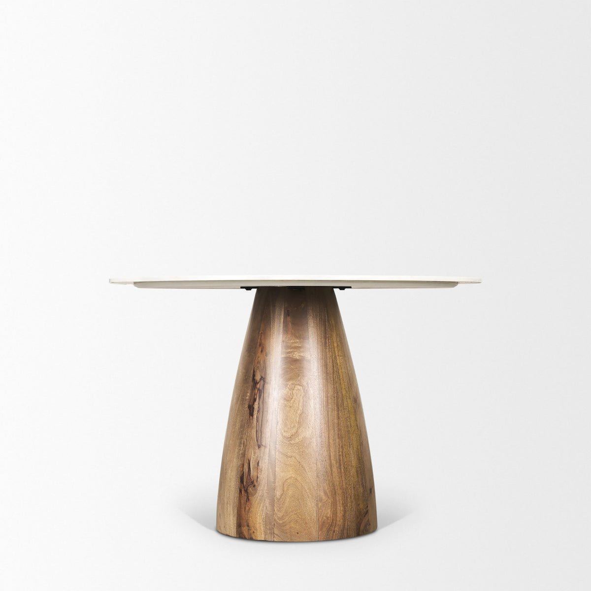 Allyson White/Brown 42" Round Pedestal Dining Table - Ornate Home