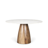 Allyson White/Brown 48" Round Pedestal Dining Table - Ornate Home