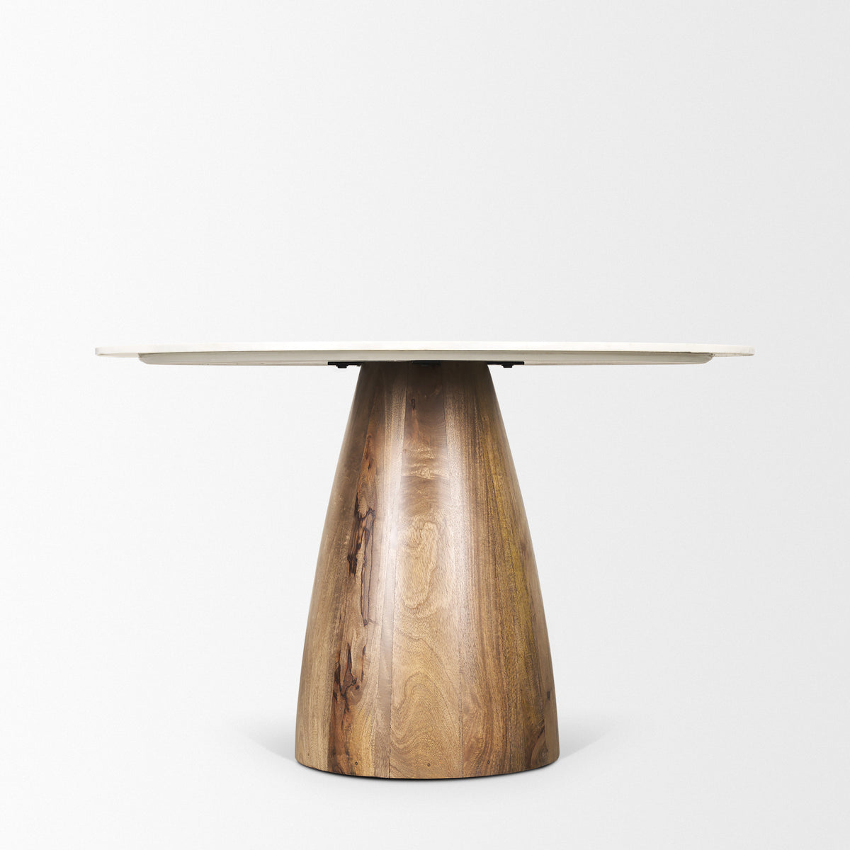 Allyson White/Brown 48" Round Pedestal Dining Table - Ornate Home