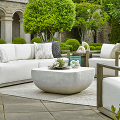 Alma White Concrete Outdoor Coffee Table - Ornate Home