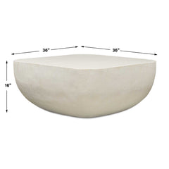 Alma White Concrete Outdoor Coffee Table - Ornate Home