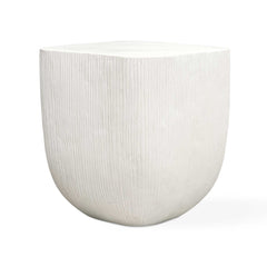 Alma White Concrete Outdoor Side Table - Ornate Home