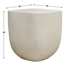 Alma White Concrete Outdoor Side Table - Ornate Home