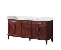 Almeria White/Cherry Vanity Set - Ornate Home