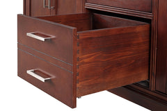 Almeria White/Cherry Vanity Set - Ornate Home