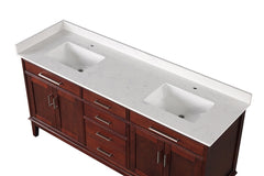 Almeria White/Cherry Vanity Set - Ornate Home