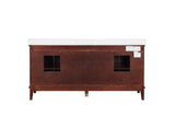 Almeria White/Cherry Vanity Set - Ornate Home