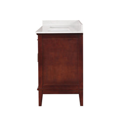 Almeria White/Cherry Vanity Set - Ornate Home