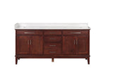 Almeria White/Cherry Vanity Set - Ornate Home