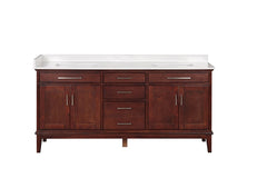 Almeria White/Cherry Vanity Set - Ornate Home