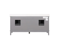Almeria White/Gray Vanity Set - Ornate Home
