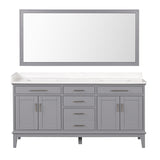 Almeria White/Gray Vanity Set w/ Mirror - Ornate Home