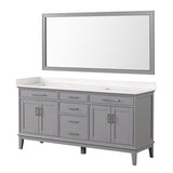 Almeria White/Gray Vanity Set w/ Mirror - Ornate Home