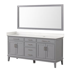 Almeria White/Gray Vanity Set w/ Mirror - Ornate Home