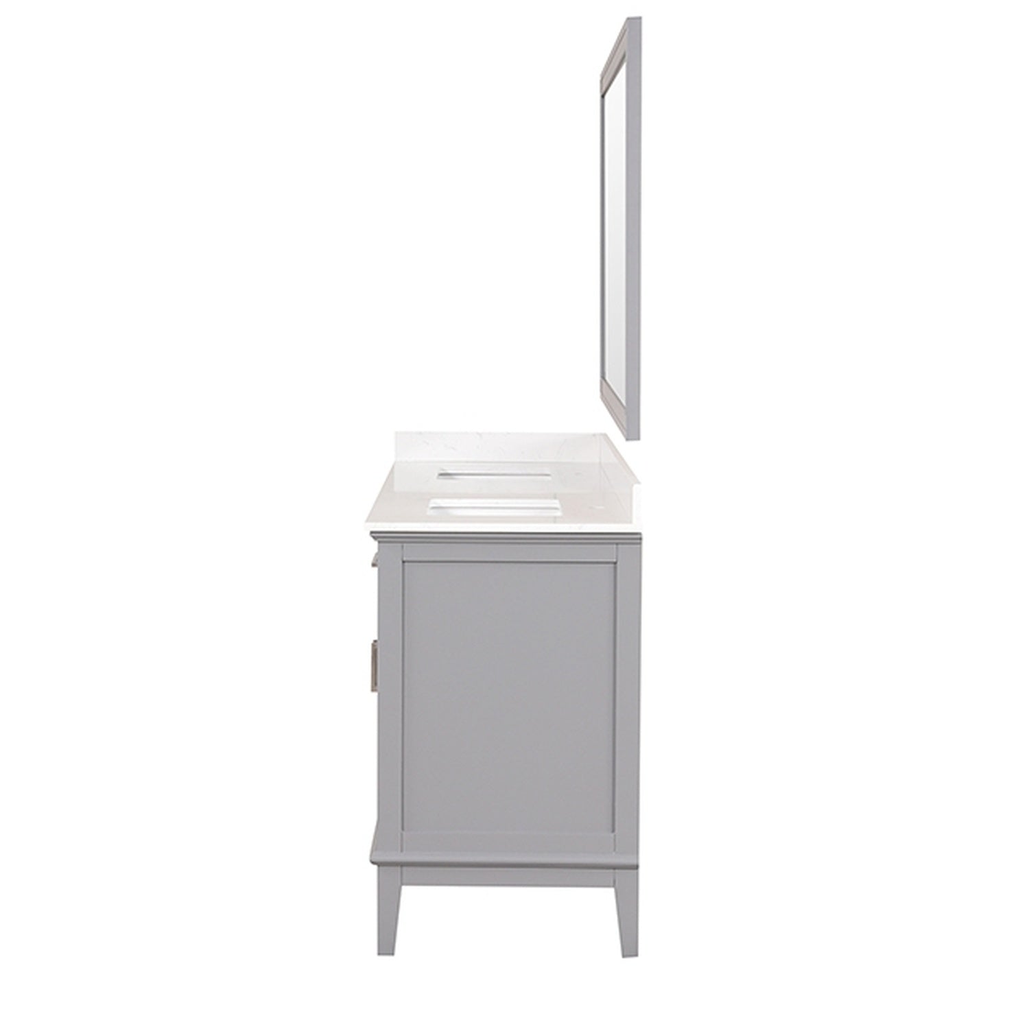 Almeria White/Gray Vanity Set w/ Mirror - Ornate Home