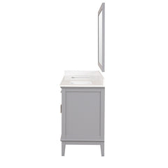 Almeria White/Gray Vanity Set w/ Mirror - Ornate Home