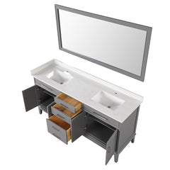 Almeria White/Gray Vanity Set w/ Mirror - Ornate Home