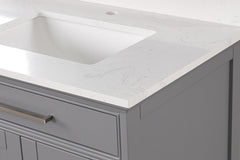 Almeria White/Gray Vanity Set w/ Mirror - Ornate Home