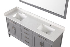 Almeria White/Gray Vanity Set w/ Mirror - Ornate Home