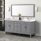 Almeria White/Gray Vanity Set w/ Mirror - Ornate Home