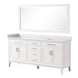 Almeria White Vanity Set w/ Mirror - Ornate Home