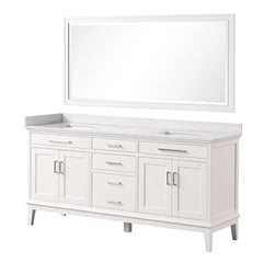 Almeria White Vanity Set w/ Mirror - Ornate Home