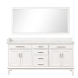Almeria White Vanity Set w/ Mirror - Ornate Home