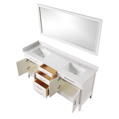 Almeria White Vanity Set w/ Mirror - Ornate Home